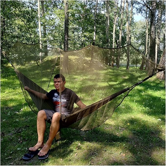GRFIT Hanging Chair Swing Nylon Outdoor Double Hammock, Mesh Hammock, Lightweight Hammock with Net For Outdoor, Indoor, Yard, Double Wood Hammock (Color : Blu)