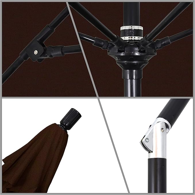 California Umbrella 9' Round Aluminum Pole Fiberglass Rib Market Umbrella