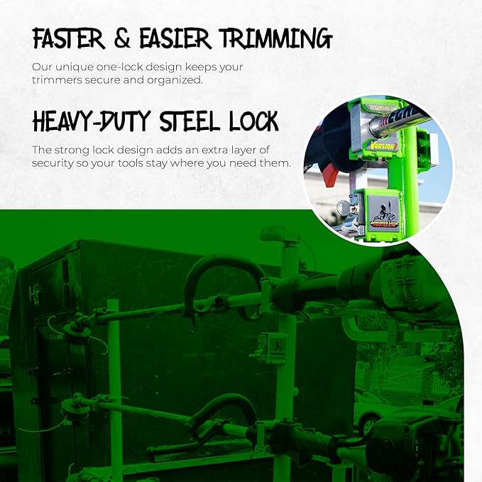 Green Touch Industries XB103 Xtreme Pro 3-Position Line-Trimmer Rack with Aluminum Mounting Blocks and One-Lock System, 2 Pack