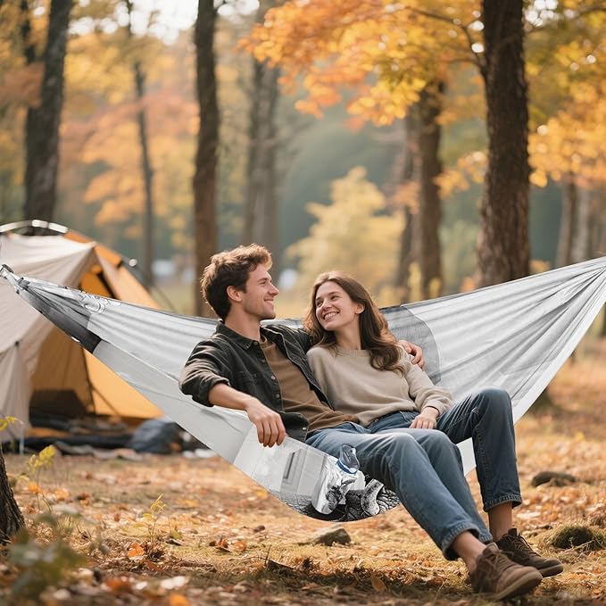 FRMG Elephant Bathing in The Bathtub Camping Hammock 500 lbs Capacity Portable Hammocks with Tree Straps & Attached Carry Bag, Camping Essentials Gear 2014140a