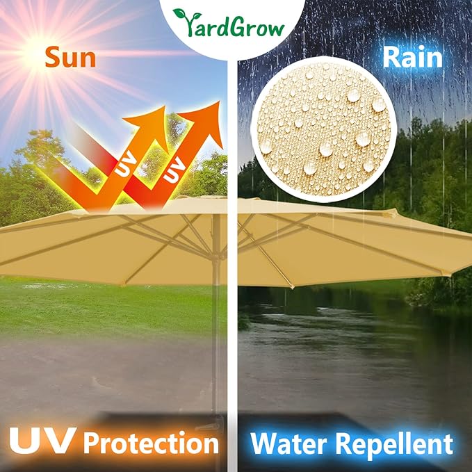 YardGrow 13ft 8 Ribs Umbrella Canopy Replacement for Patio Umbrella, Canopy ONLY, Frame NOT Included