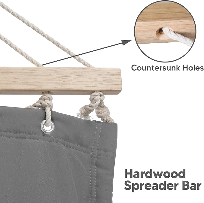 SUNCREAT Hammocks for Outside with Stand, Porch Hammock and Stand, 475 lbs Capacity, Patent Pending, Light Gray