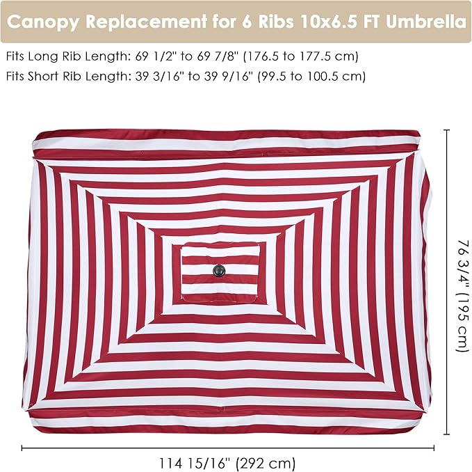 Yescom Patio Umbrella Replacement Outdoor Canopy Beach Backyard Market Table Top Cover
