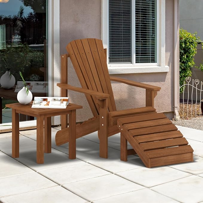 Furinno TIOMAN Outdoor Patio Side Table, Square Accent End Table, Small Outdoor Table for Garden, Porch, Balcony, Teak Oil Finish, Light Wood
