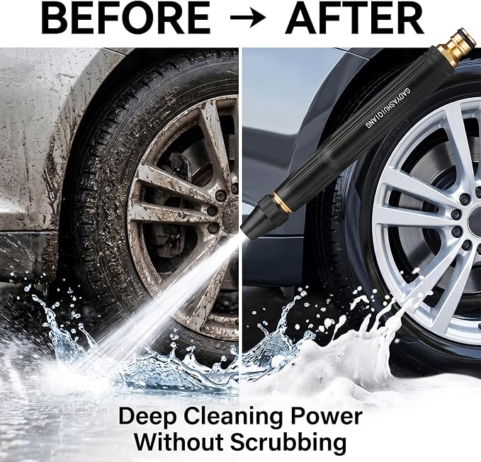 High Pressure Sprayer, Larnto High Pressure Hose Nozzle, Adjustable High Hose Nozzle, Home High-Pressure Car Wash Water, Suitable for Watering Flowers, Vegetables and Washing Vehicles