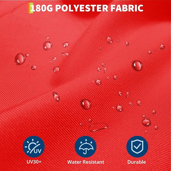 10FT Patio Umbrella with Solar Lights, Outdoor Table Umbrella with Tilt & Crank, 8 Ribs Waterproof UV Protected for Pool, Deck, Backyard, Red