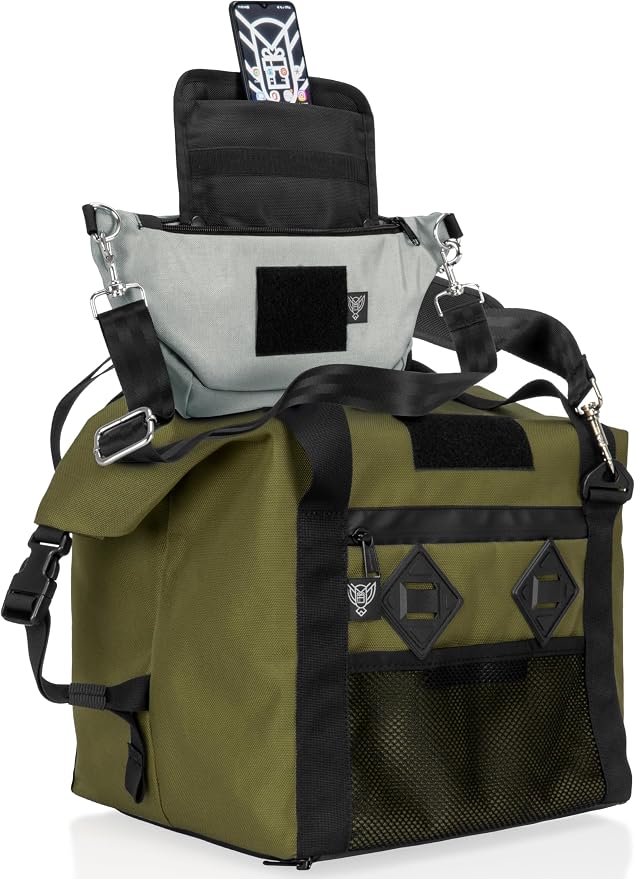 Xtreme Sight Line ~ G CUBƎ 25 + SLING Cross-Body Faraday Bag ~ Protects Against EMP/CME/EMF/RF ~ Diamond Form Faraday Lined Interior ~ OD Green Combo