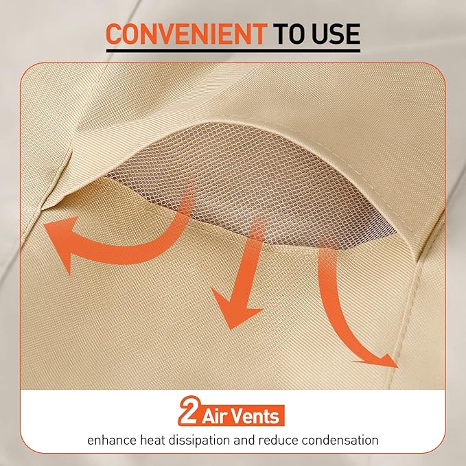 Arcedo Outdoor Lounge Chair Covers 2 Pack, Heavy Duty Waterproof Patio Chaise Lounge Cover for Garden Furniture, Protect Your Pool Chairs in Winter, 76"L x 30"W x 25"H, Beige and Brown