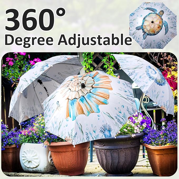 Plant Umbrellas for Outdoor Plants, Large Garden Plant Umbrella Shade Upgraded Adjustable Angle Height for Potted Plants Garden Beds