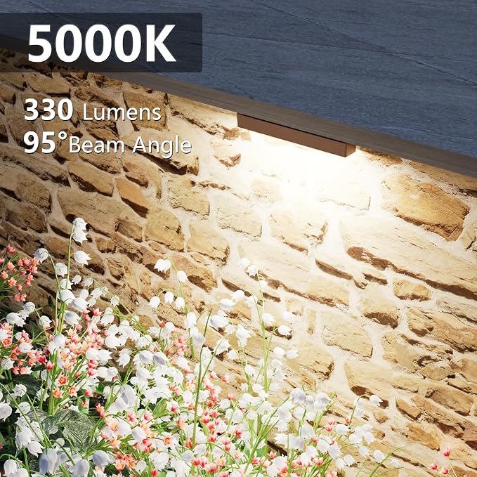 VOLISUN 7 Inch Retaining Wall Lights, 5000K Hardscape Lighting, 8 Pack | IP65 Waterproof, Cuttable Low Voltage Landscape Lighting, 12V Paver Lights, 3W Outdoor Step Lights, ETL