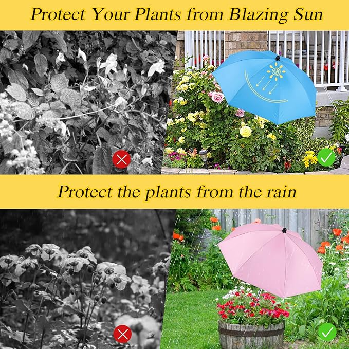 Plant Umbrellas for Outdoor Plants, Adjustable Plant Umbrellas for Potted Plants and Garden Beds, Provide Shade to ‌Defend Plants From Blazing Sun and Rain, Courtyard Balcony Plants Shade