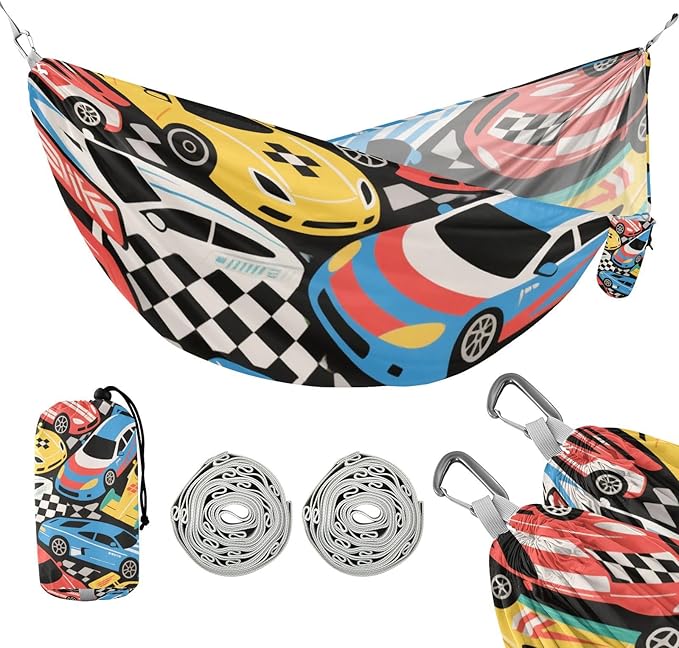 Colorful Cartoon Cute Racing Car 330lb Capacity Outdoor Hammocks Indoor Hammock for Indoor Outdoor Patio soporte para hamacas para adultos