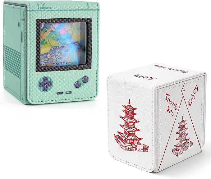 Venssu Green Retro Gaming Console Appearance Deck Box and Chinese Takeout Deck Box Bundle
