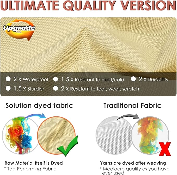 Patio Furniture Covers Waterproof for Table and Chairs, Square Outdoor Furniture Set Cover, Anti-Fade, Tear/Water Resistant Patio Furniture Set Covers, 96" L x 96" W x 28" H
