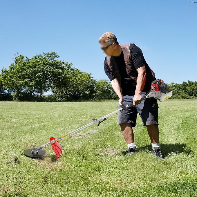 52CC 2-Stroke Brush Cutter, 10 in 1Weed Eater Garden Hedge Trimmer Combo, Multi Functional Trimming Tools Long Reach Pole Saw Grass String Trimmer Brush Tree Cutter Pruner for Shrub Harvesting