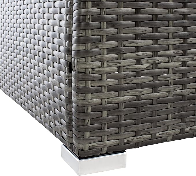 SAFAVIEH Outdoor Collection Madalina Grey Brown/White Wicker Conversation Patio Set