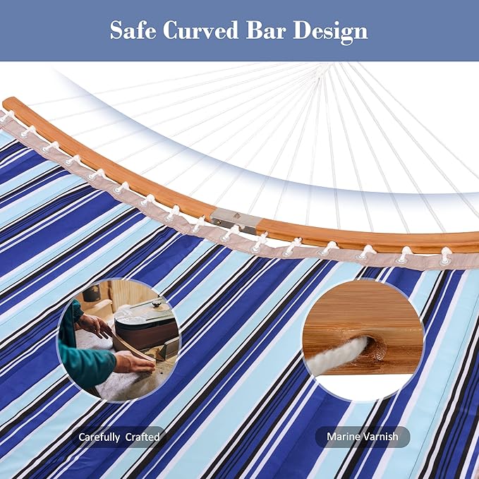 SUNCREAT Double Quilted Hammocks with Stand Set