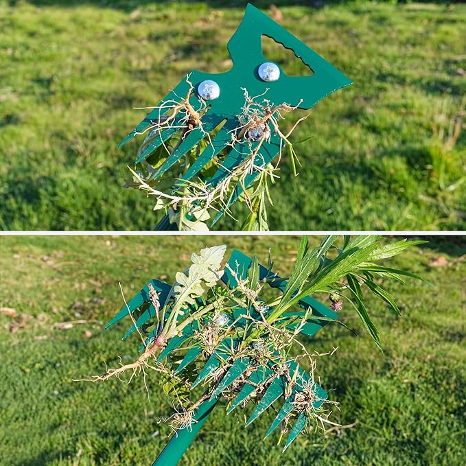Weeding Artifact Uprooting Weeding Tool kit 2 Pack 6 Teeth 11 Teeth Weed Pulling Tool Portable Manual Weeder Puller for vegetabe Gardening Backyard Farm Planting Weeding