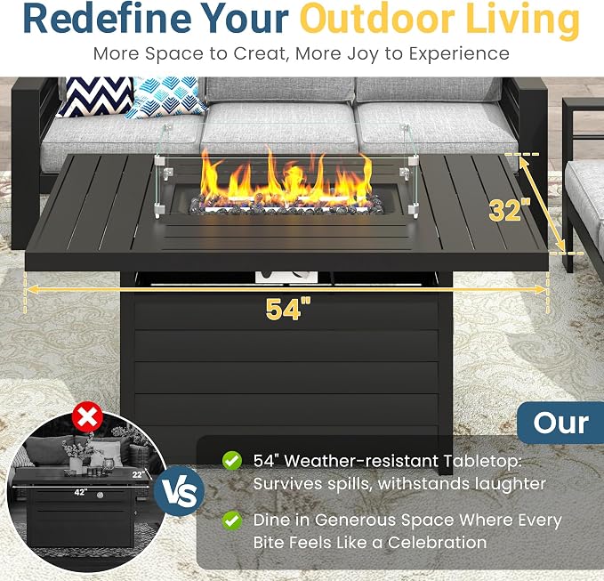 Solaste Aluminum Patio Furniture Set for All Weather, Oversized Metal Outdoor Furniture Set with 27.5" Deep Seating and 3.2" Wide Armrest, Outdoor Patio Conversation Sets with 10" Back Suport Cushion