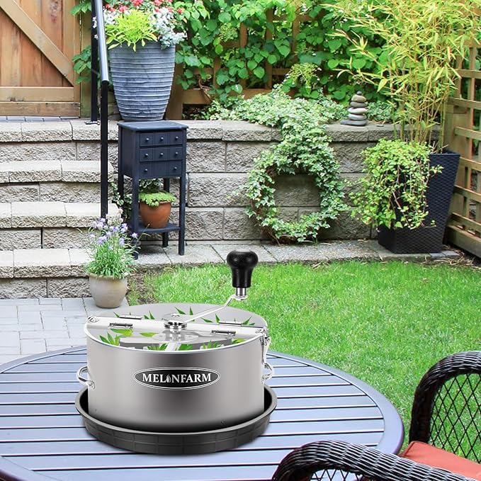 13 inch Manual Bud and Leaf Trimmer with Wet/Dry Harvesting Bowl Features sharp stainless steel blades for harvesting plant buds, leaves, and flowers