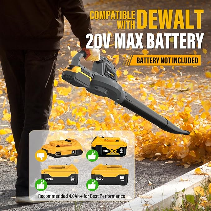 2-in-1 Cordless Weed Wacker and Leaf Blower Combo, Compatible with Dewalt 20V Max Battery, 12-Inch Auto-Feed String Trimmer/Grass Trimmer, 150MPH Lightweight Handheld Blower (Bare Tool)