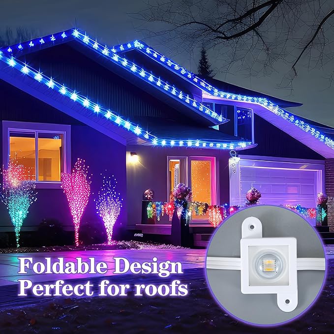 Beeveer 80 Light Clips for Govee H705 H805 with 160 Screws Mounting Clips Compatible with Govee Permanent Outdoor Lights Extension (White)