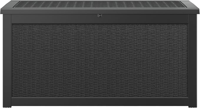 Bifanuo Outdoor Storage Box, 260 Gallon Deck Boxes Waterproof, Resin Storage Cabinet Multi Functional Storage Bench For Gardening Tools, Pool Supplies, Patio Furniture, Lockable