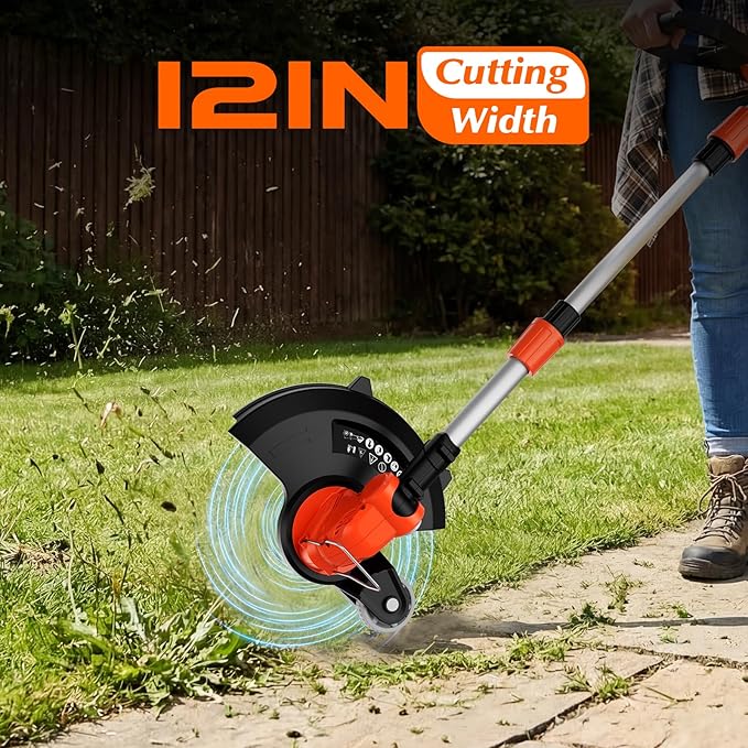20V Cordless String Trimmer 2 X 2.0Ah Battery Powered with Charger, 12 Inch Lightweight Grass Trimmer Edger Lawn Tool Electric Trimmer Auto Line Feed Grass Cutter Lawn Mower for Small Yard Garden