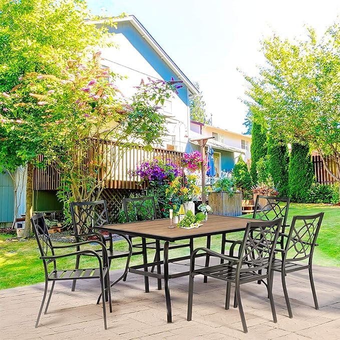 2 Pieces Outdoor Dining Chairs, Patio Bistro Wrought Iron Stackable Chairs with Armrest for Garden, Porch, Backyard, Black - Supports 250 lbs