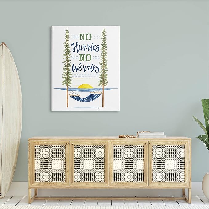 Stupell Industries No Hurries Worries Hammock Scene Canvas Wall Art, Design by Deb Strain