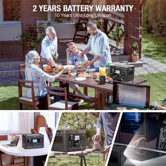 Portable Power Station 2400W, 1843.2Wh LiFePO4 Solar Generator UPS Home Battery Backup Power w/4 2400W AC Outlets (4800W Peak),2 PD100W, 2Hrs Fast Charging for Outdoor Camping, RV Travel,Emergency