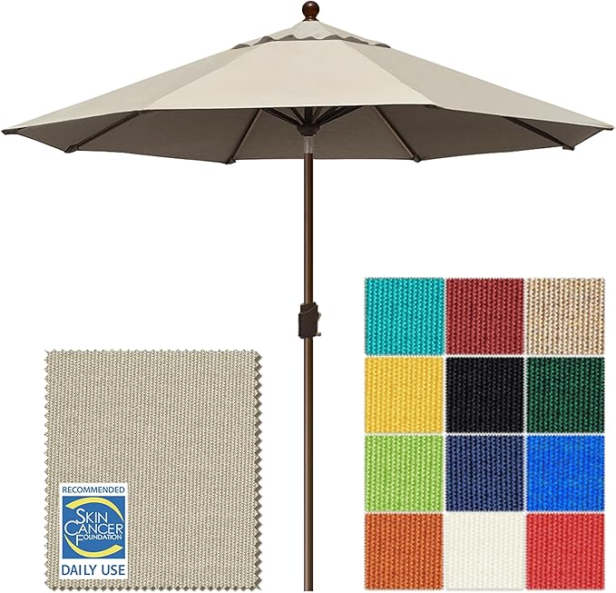 EliteShade USA 10-Year-Non-Fading 10Ft Market Patio Umbrella, UPF 50+ UV Protection Performance Sun Umbrella, Heavy Duty Commercial Grade Outdoor Table Umbrella with Crank & Tilt, Windproof Vented Top for Garden, Pool, Deck and Outdoor Playsets, Antiqu...
