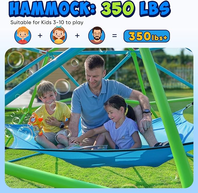 Zupapa Dome Climber Hammock, Climbing Dome Hammock Fit for 10FT Jungle Gym, Interesting Dome Climber Accessories for Kids, Holds 350 lbs, (Hammock Only)