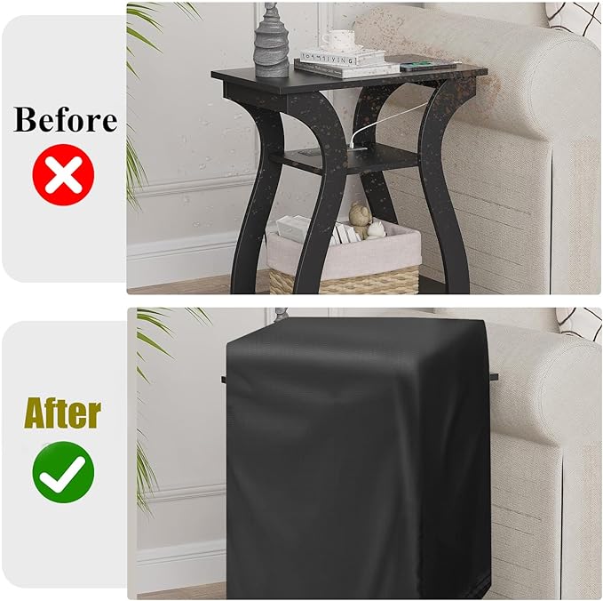 End Tables Cover for FROMJBEST Black End Table Set of 2, Dust-proof Side Table Covers for Living Room Bedroom -20"W × 12"D × 23.6"H