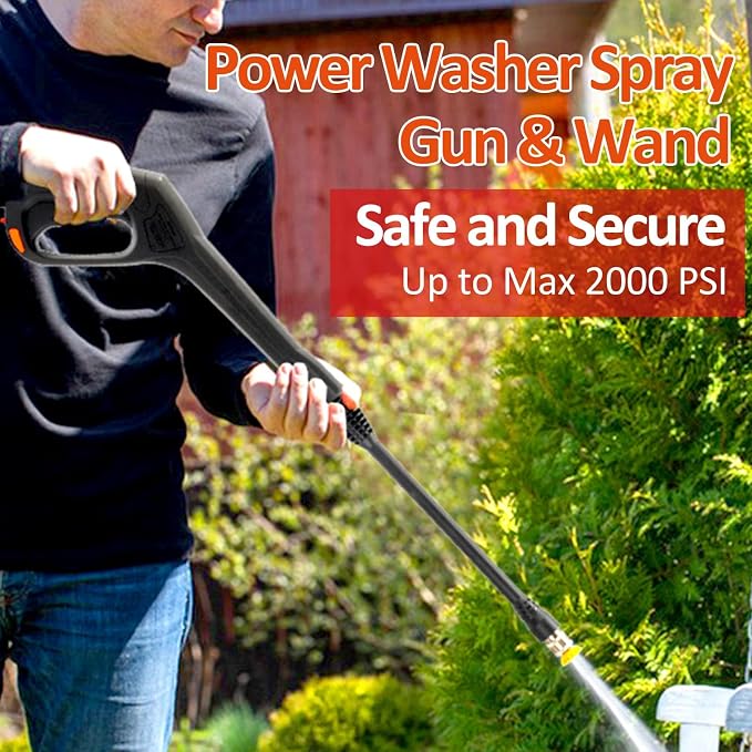 Bear Force Replacement Pressure Washer Spray Gun Kit With Lance, 5 Spray Tips, Turbo Nozzle & Holder - Compatible With Portland, Husky, Ford, Pulsar, ShopForce, Taskforce Powerwasher