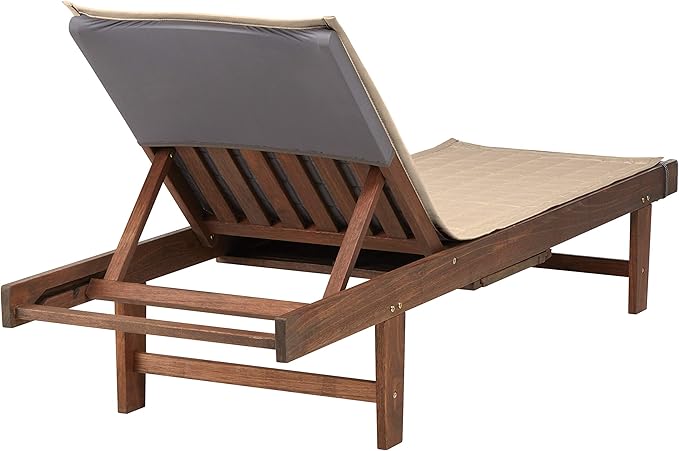 Classic Accessories Montlake Water-Resistant 72 Inch Patio Chaise Lounge Slipcover, Antique Beige, Patio Furniture Covers