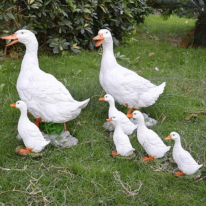 Real Farm Duck Statues,Duck Fence Decoration,Funny Resin Duck Decor,Outdoor Real Animal Statue,Duck Sculpture,Perfect for Home Garden Stairs,Farm,Patio,Backyard