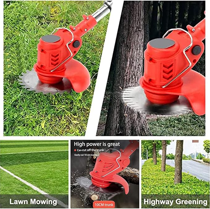 Weed Wacker Cordless Grass Trimmer Electric Weed 90~120cm Retractable, 3 Kinds of Lawn Mower Accessories, 24v Electric Cordless Garden Trimmer with Battery and Charger for Garden