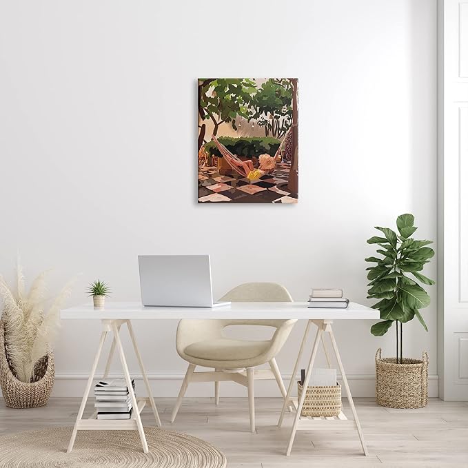 Stupell Industries Woman Lounging Hammock Tropical Summer Vacation Scenery Canvas Wall Art, Design By Amelia Noyes