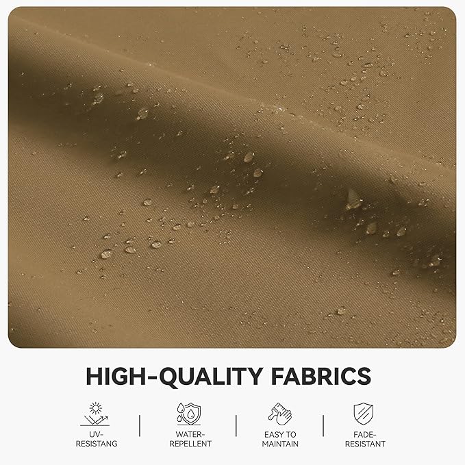 GENTEACO 10X10 FT Cantilever Umbrella with Base Included, Large Offset Patio Umbrella with Double Top, 6 Angle Tilts & 360° Rotation, Large Square Sun Umbrellas for Outdoor Pool Market, Tan
