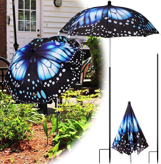 Plant Umbrellas for Outdoor Plants, Large Garden Plant Umbrella Shade Upgraded Adjustable Angle Height for Potted Plants Garden Beds