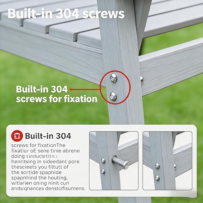 5-Pcs Outdoor Patio Dining Table Set of 5, Outdoor Patio Square 35'' Dining Table and Armchair for Lawn Garden Backyards Pool Side, Waterproof HDPE Material & 1.95'' Umbrella Hole, Gray