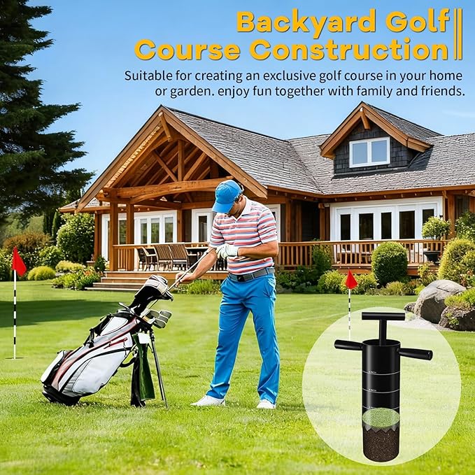 Portable Golf Hole Cutter with Detachable Handle, USGA Standard 2 Inch, 4 Inch and 6 Inch Holes Digger Tool, Golf Holes for Backyard Putting Green Hole Cutter, Lawn Garden Outdoor Practice Training