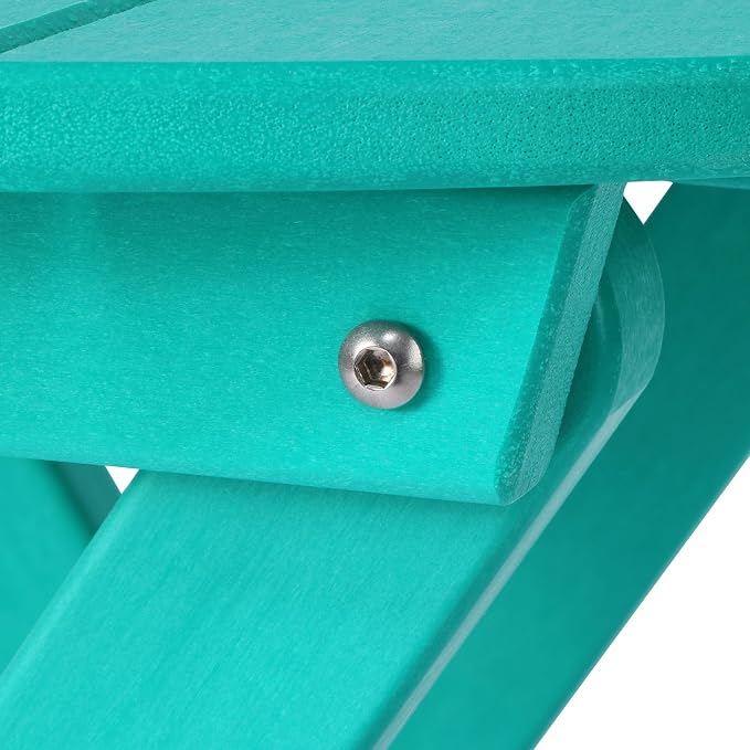 Costaelm Outdoor Bistro Table, Patio Round Portable Folding Bar Height Table Tall Balcony Pub Small High Top for Front Porch Deck, Backyard, Garden, Turquoise
