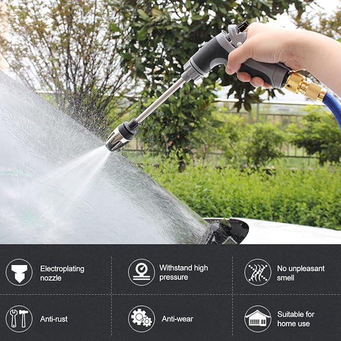 Aquoxis Pressure Washer, 15X More Powerful Extreme Water Pressure Tool with Steel Power, Qinux Aquoxis Sprayer for Waterpipe, High Pressures Water Jet with Foam Pot, Generic Aquaxis Aqui Green D