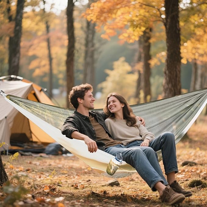 Hammocks for Outside Cute Highland Cow Camping Hammock Portable Hammocks with Tree Straps and Carry Bag Camping Accessories for Hiking Beach Outdoor