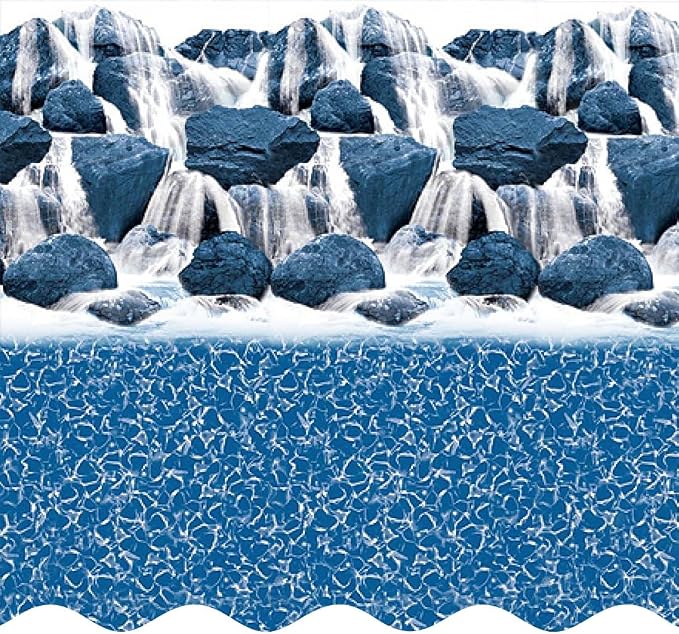 Lake Effect Pools 'Bermuda' 15 ft Round Above Ground Swimming Pool | 48 Inch Walls | 6" Steel Top Ledge | Bundle Includes: 25 Gauge Overlap Liner & Widemouth Skimmer