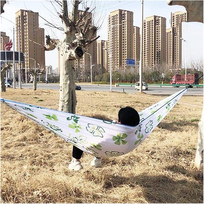 Ultralight Camping Hammock, Portable Compact Double Outdoor Hammock, Nylon Hammock Swing with Carabineers, for Hiking Camping Travel (Color : G, Size : 260x150cm)