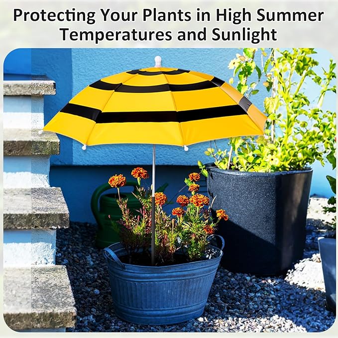 Plant Umbrellas for Outdoor Plants, Large Garden Plant Umbrella Shade Upgraded Adjustable Angle Height for Potted Plants Garden Beds