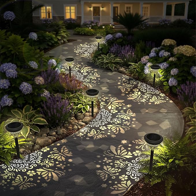 twinkya 4 Pack Solar Lights Outdoor Waterproof Decorative Solar Garden Lights for Outside Bright Led Metal Solar Powered Pathway Landscape Light for Yard Path Backyard Walkway Sidewalk Patio Decor
